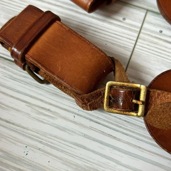 Louis Vuitton Leather Luggage Tag and Poignet set of 2